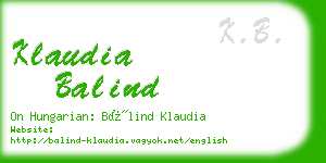 klaudia balind business card